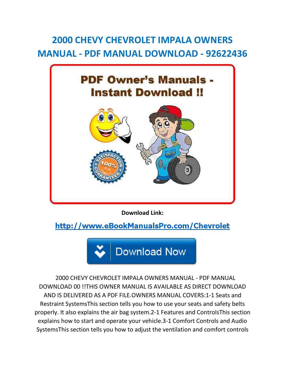 2003 Chevy Impala Owners Manual Download